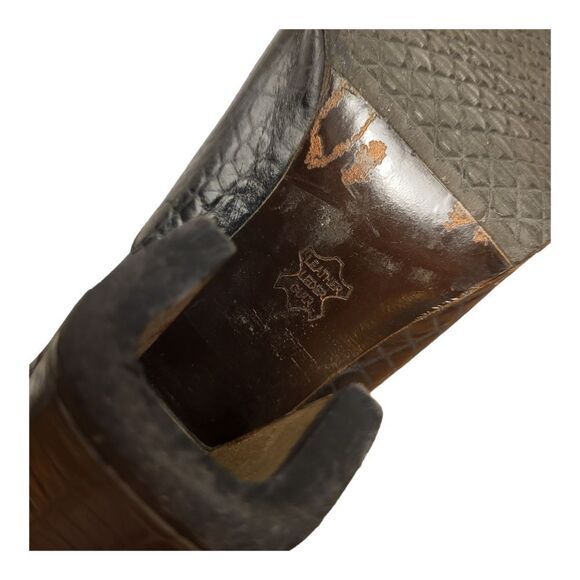 Black Croc-Embossed Women's Heels - Picture 6 of 7